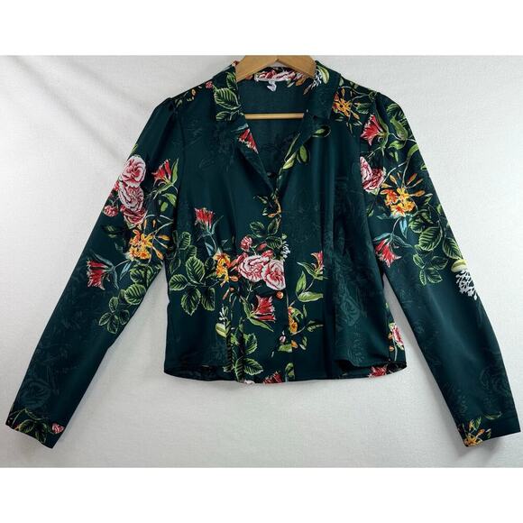 BCBGeneration Long Sleeve Pintuck Floral Blouse Womens Small1 - Picture 3 of 11
